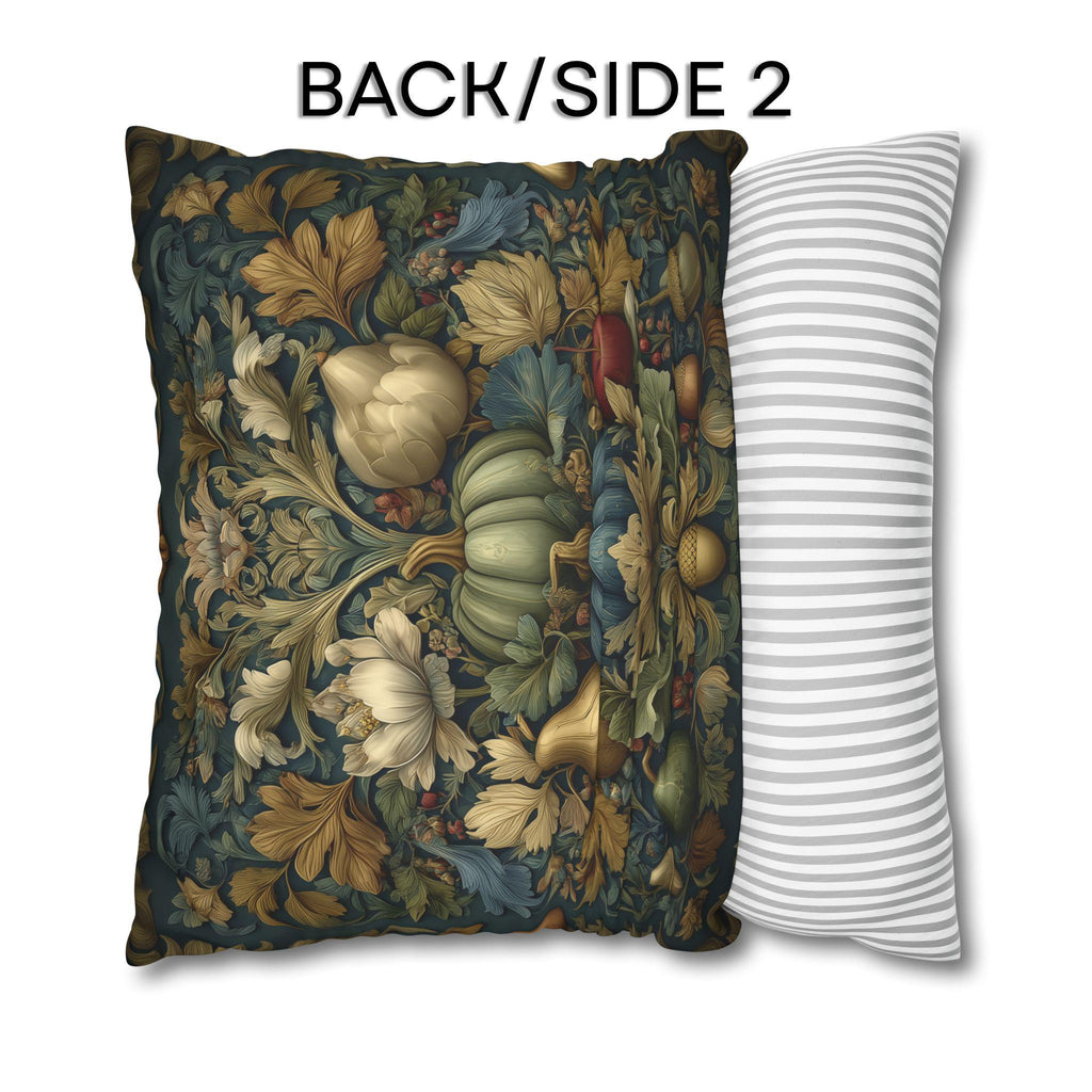 William Morris Pillow Cover Fall Harvest Tapestry Style Pumpkin Botanical Autumn Decor Euro Sizes