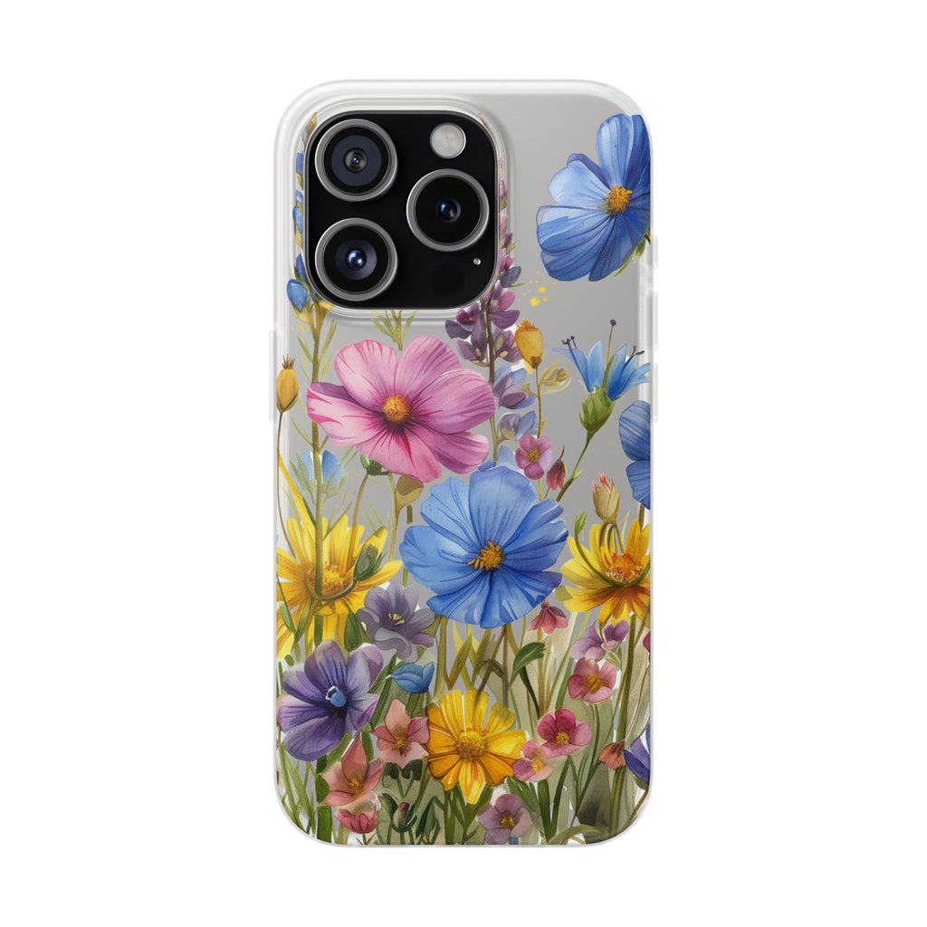 Floral Phone Case: Slim Matte TPU Cover, Wildflower Garden