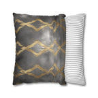 Gray & Gold Abstract Pillow Cover: Modern Glam Decor