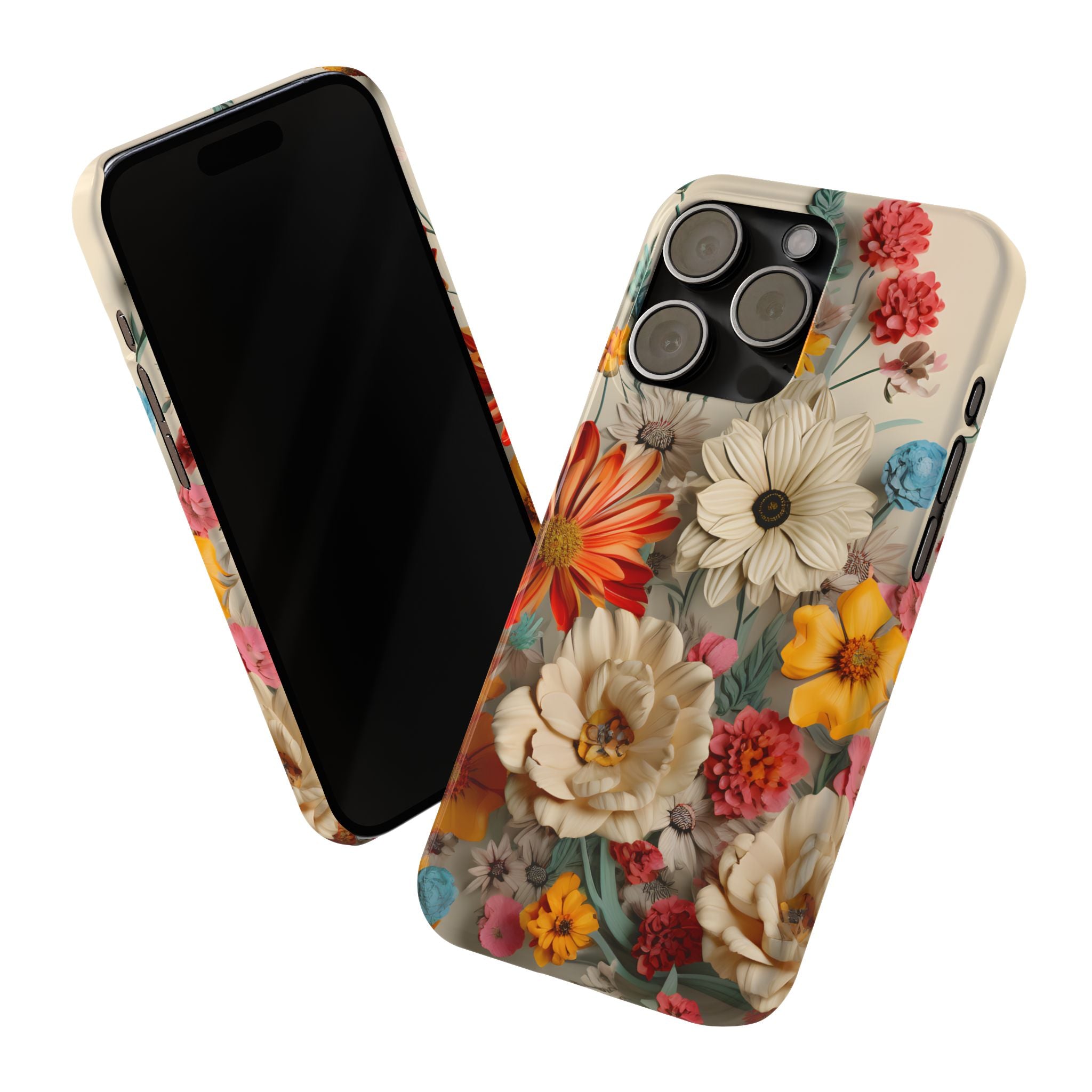Wildflower iPhone Case: Vintage Style Floral Design, Slim Protective Cover