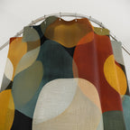 Retro Fabric Shower Curtain: Earthy Mid-Century Modern Design