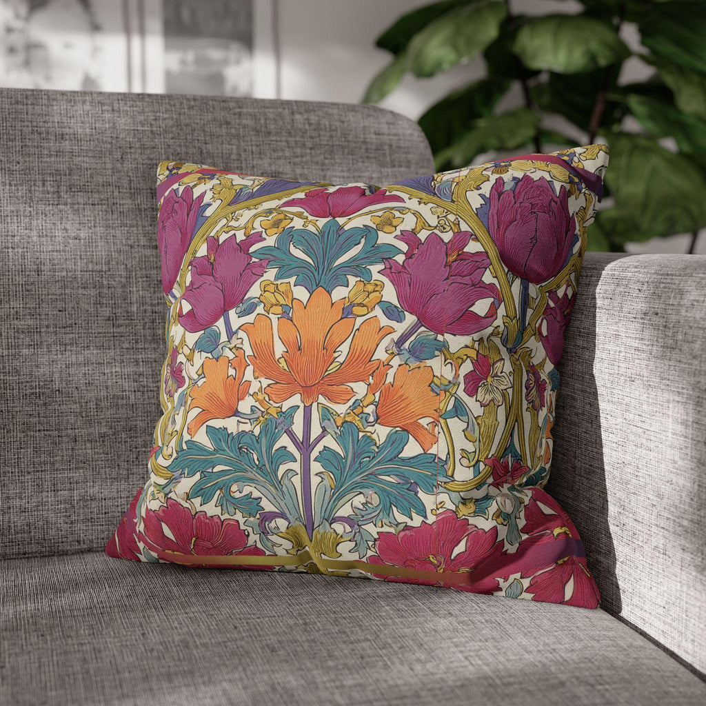 William Morris Style Hyacinth Pillow Cover: John Henry Dearle Inspired Floral