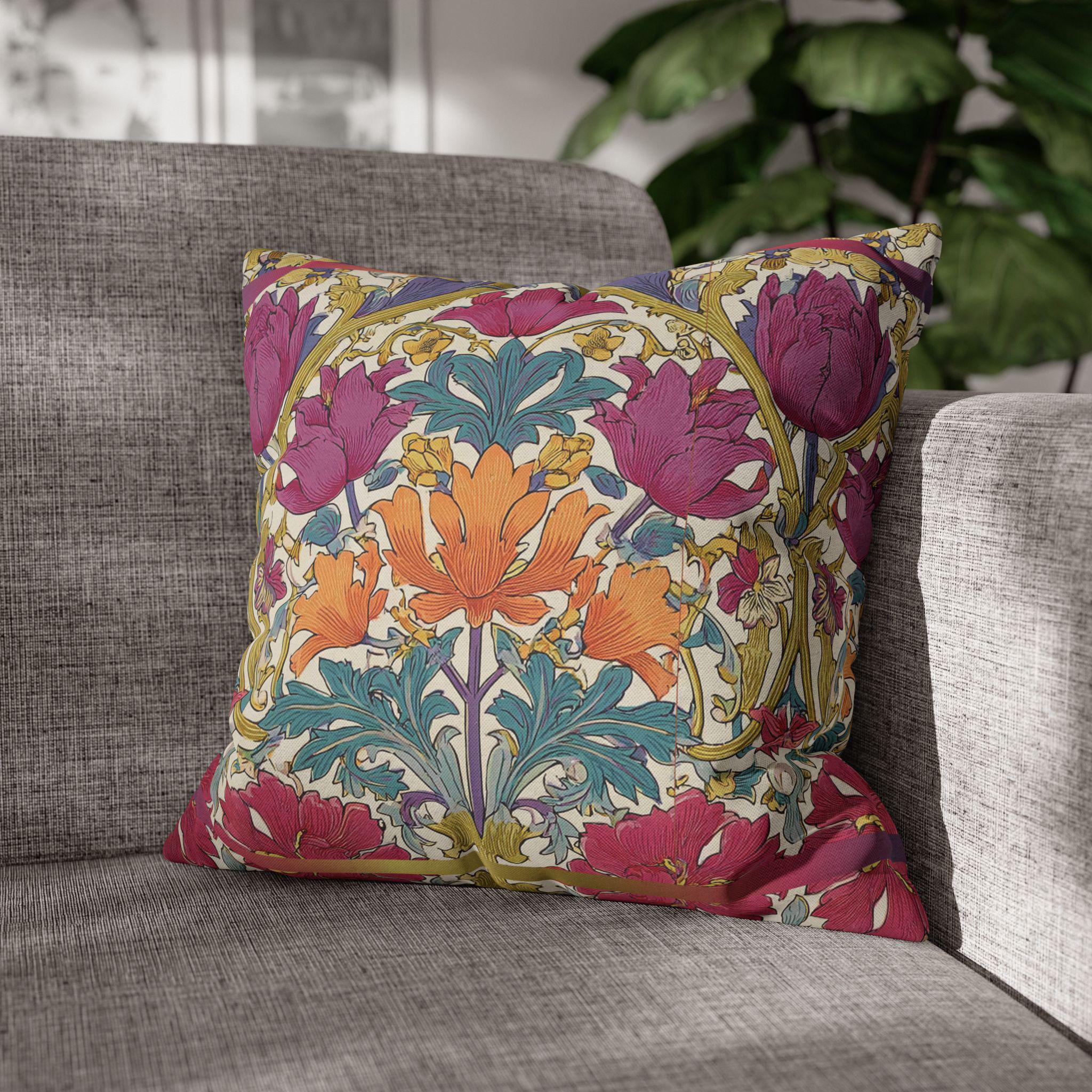 William Morris Style Hyacinth Pillow Cover: John Henry Dearle Inspired Floral