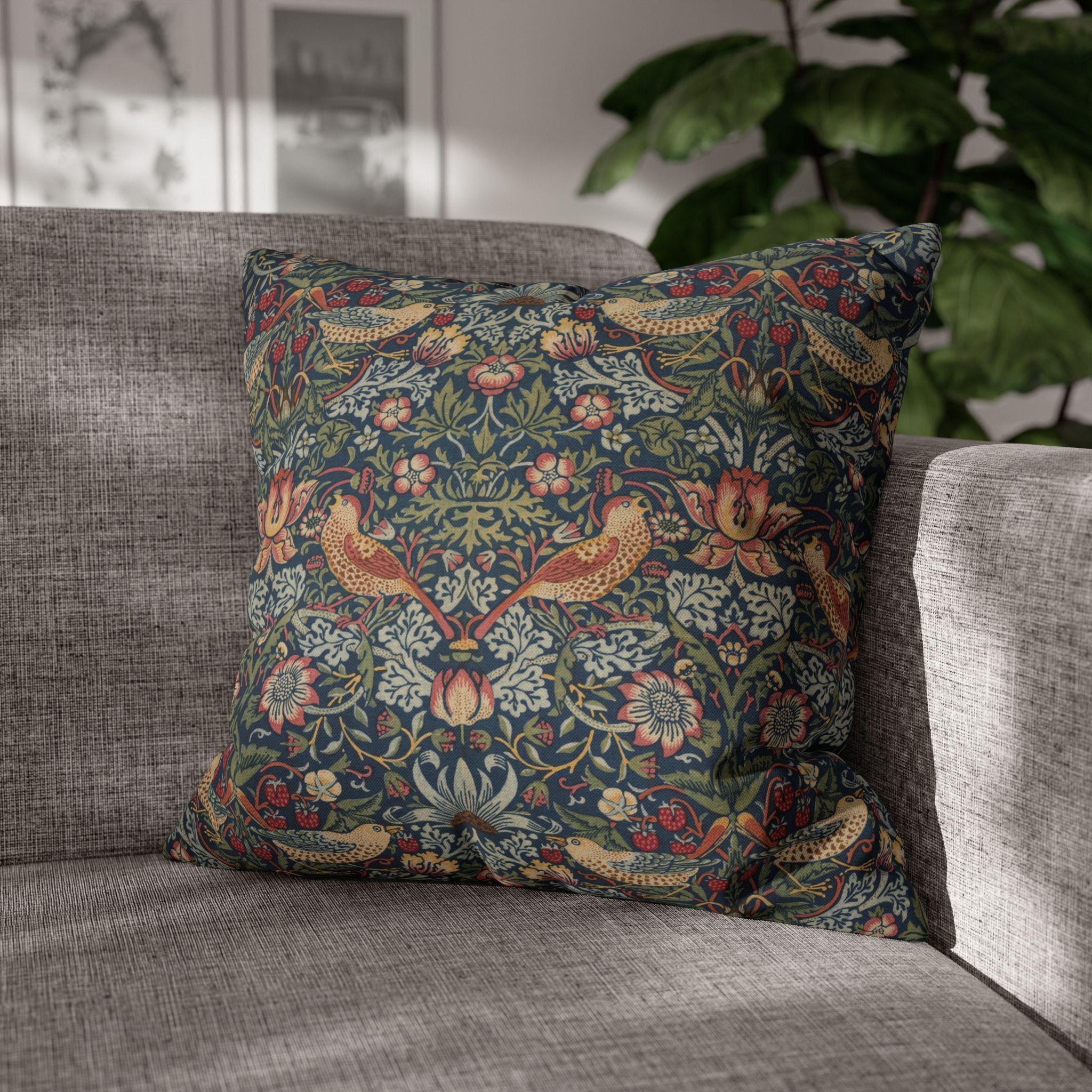 Strawberry Thief Heritage Pillow Cover: William Morris Classic Reimagined