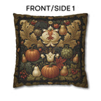 William Morris Inspired Fall Pillow Cover: Autumn Harvest Tapestry, Pumpkin, Pear & Gold