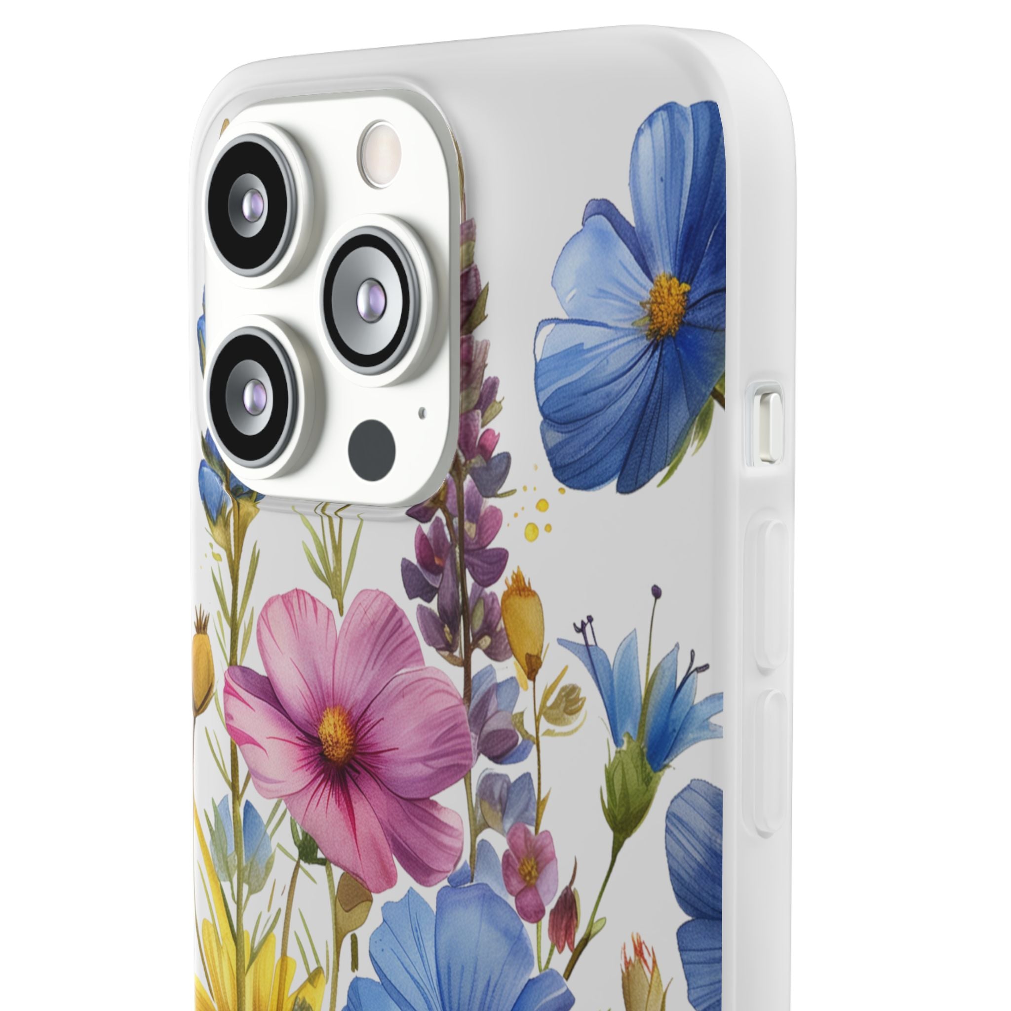 Floral Phone Case: Slim Matte TPU Cover, Wildflower Garden