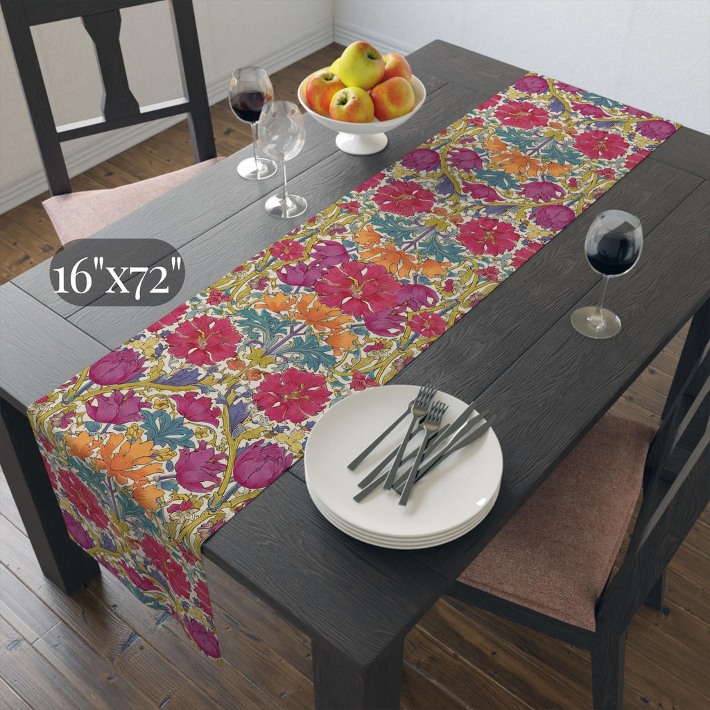 William Morris Style Hyacinth Table Runner: John Henry Dearle Inspired Floral