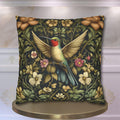 William Morris Inspired Hummingbird Floral Pillow Cover: Arts and Crafts Garden Accent