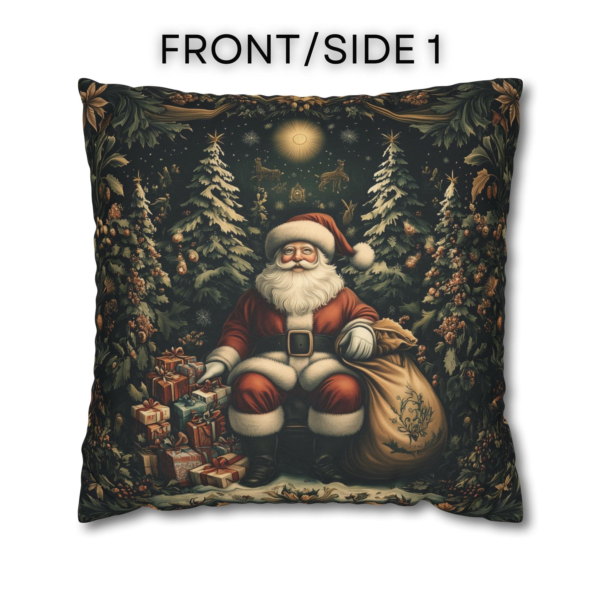 William Morris Santa Claus Pillow Cover: Vintage Style Christmas Decor