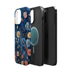 Blue Wildflower MagSafe iPhone Case: Dreamy Floral Design 14 15 16 Pro Plus Max