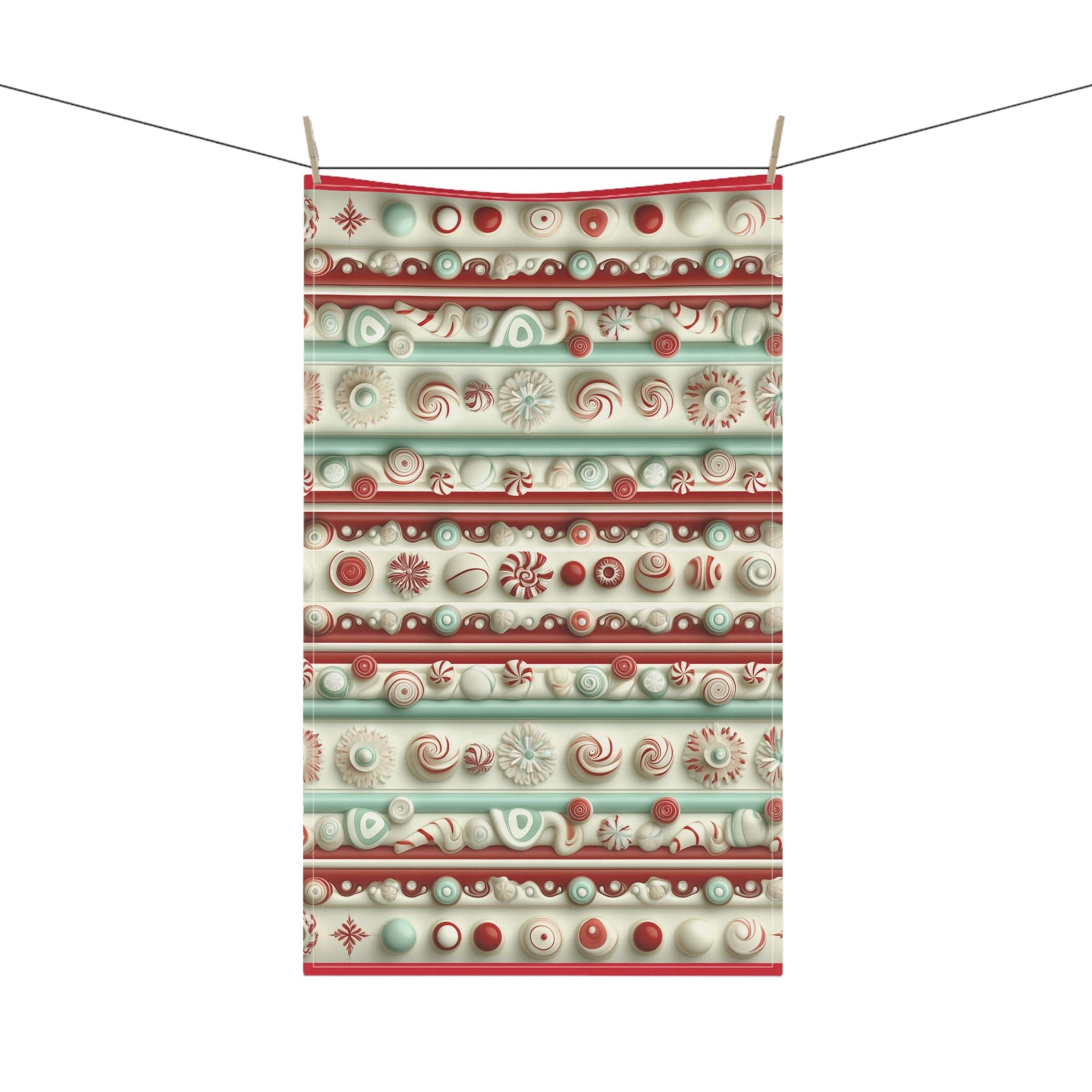 Holiday Candy Tea Towel – Festive Christmas Kitchen Linen