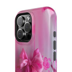 Pink Bow Floral MagSafe Tough Case for iPhone - Coquette Design Girly Gift