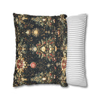 Christmas Tree Pillow Cover: Luxe Gold Red & Green on Deep Charcoal Holiday Decor
