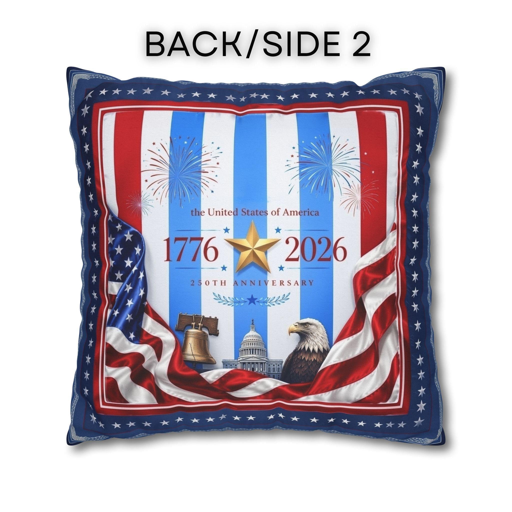 Patriotic Throw Pillow Cover: USA 250th Anniversary, 1776-2026 Limited Edition Decor