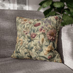 William Morris Inspired Botanical Tapestry Pillowcase: Arts and Crafts Floral Cushion Cover