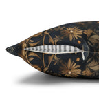 William Morris Inspired Christmas Tree Pillow Cover:  Midnight Blue with Vintage Style Florals