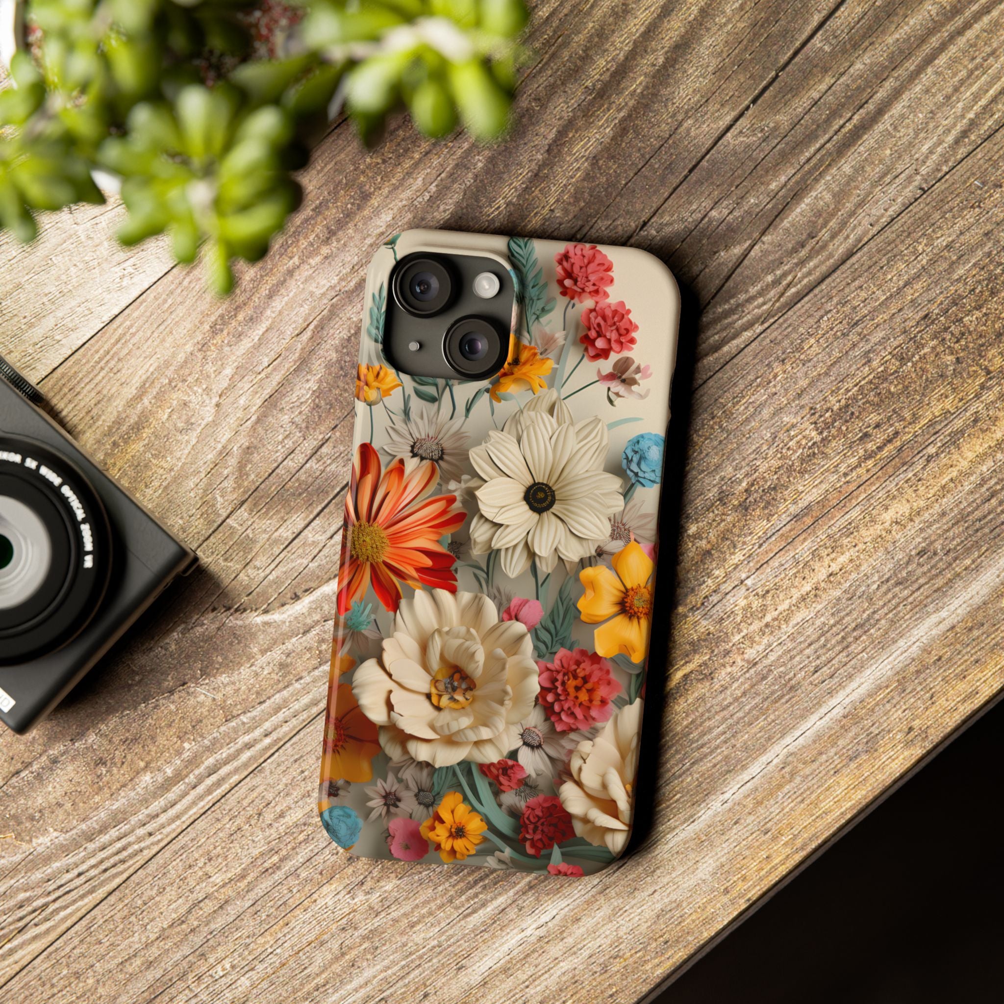 Wildflower iPhone Case: Vintage Style Floral Design, Slim Protective Cover