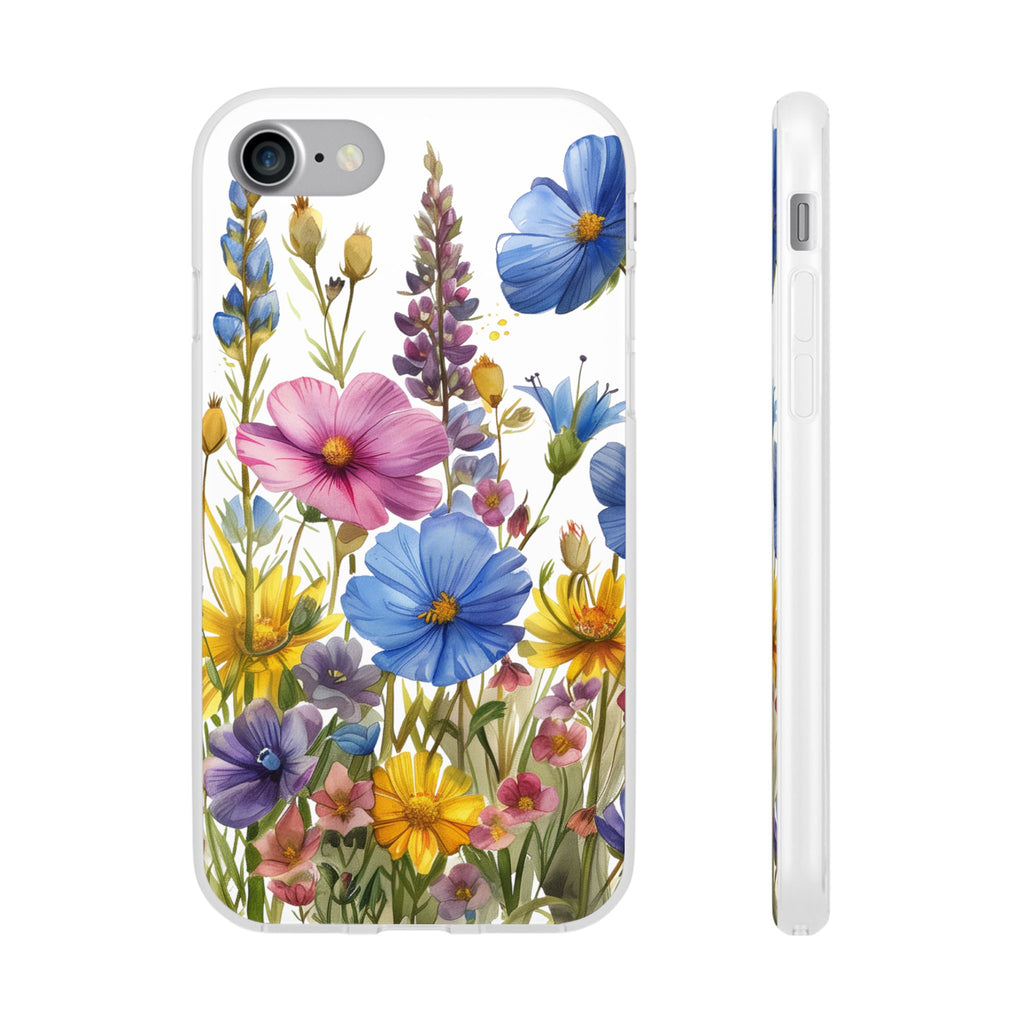 Floral Phone Case: Slim Matte TPU Cover, Wildflower Garden