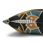Luxurious Moroccan Tilework Inspired Pillow Cover: Teal, Beige, Brown Geometric Cushion Case