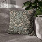 William Morris Inspired Botanical Pillow Cover: Soft Sage, Taupe, Blush Floral Print Accent Case