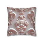 Rococo Pillow Cover: Blush Pink Scrollwork Floral Design