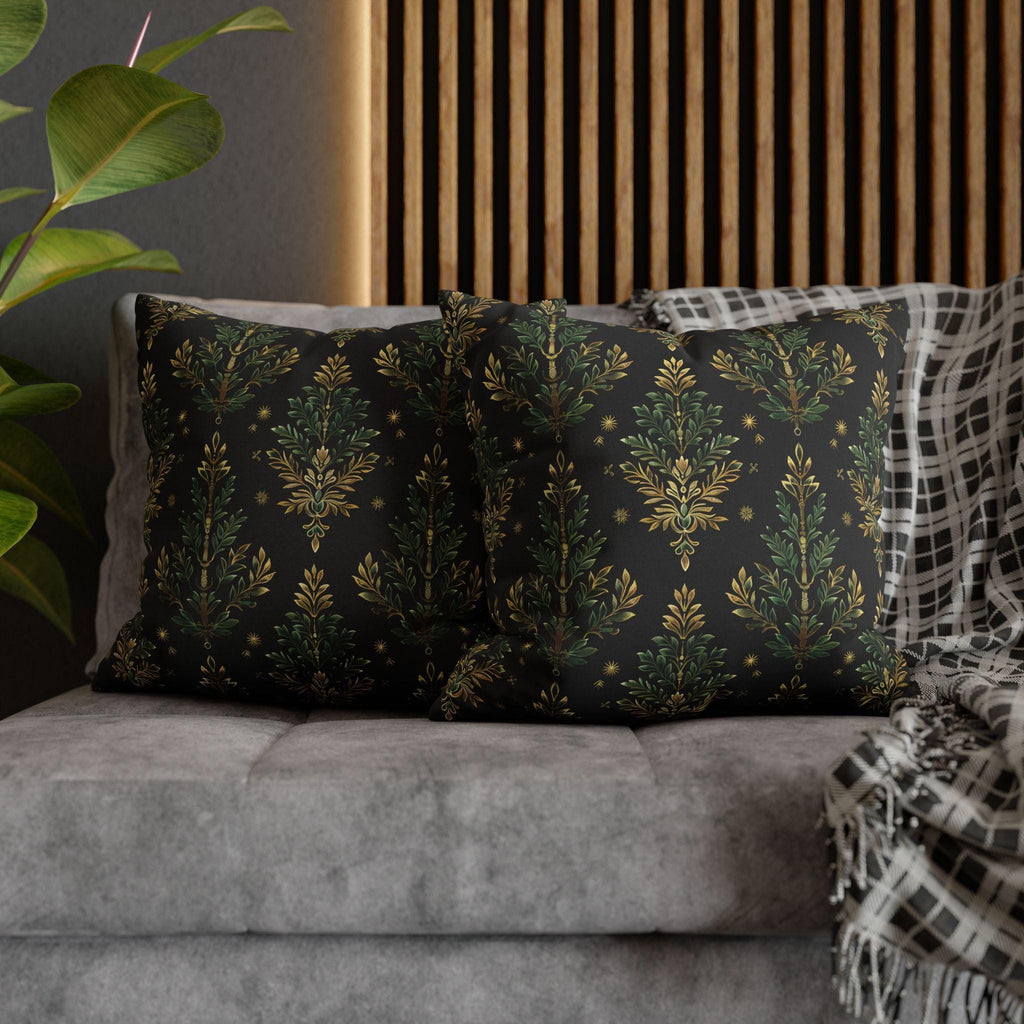 William Morris Christmas Tree Pillow Cover: Gold Botanical Holiday Decor