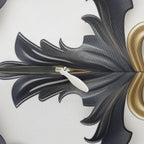 Baroque Inspired Lumbar Pillow | Luxurious Navy Blue, Gold, and Red Floral Design | White Background