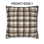 Neutral Brown Gingham Plaid Pillow Cover: Farmhouse Buffalo Check Accent