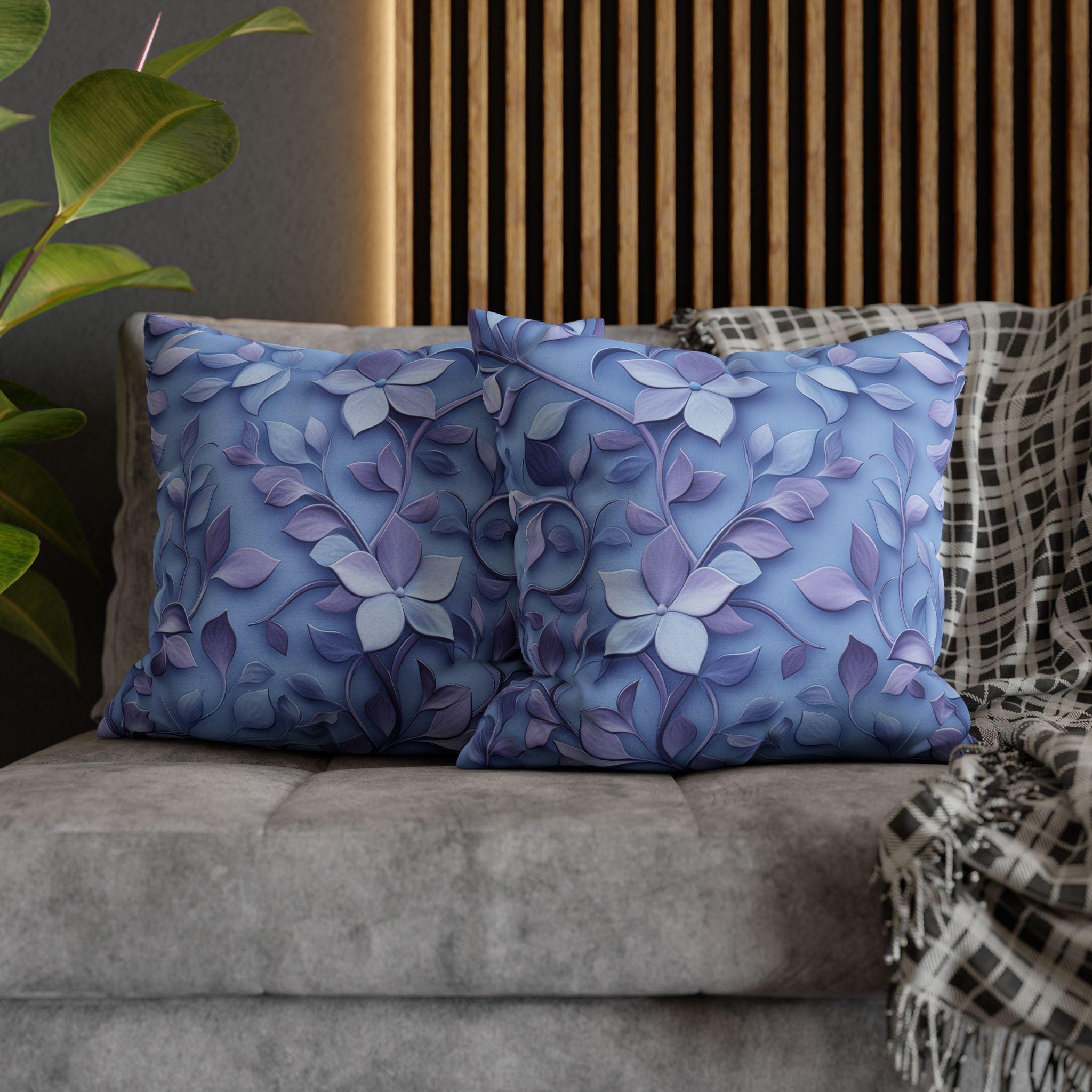 Lavender Botanical Pillow Cover: Elegant William Morris Inspired Pillowcase