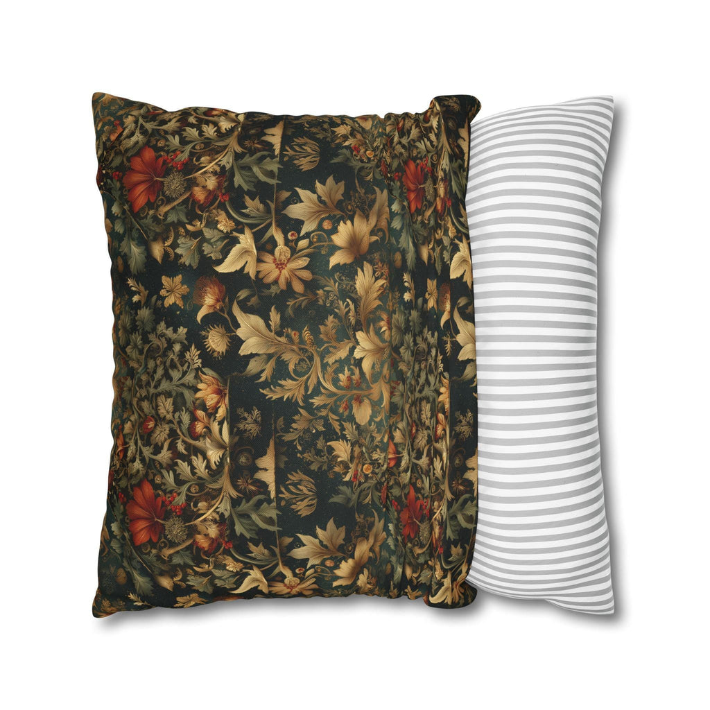 William Morris Inspired Dark Botanical Christmas Pillow Cover: Arts and Crafts Holiday Decor