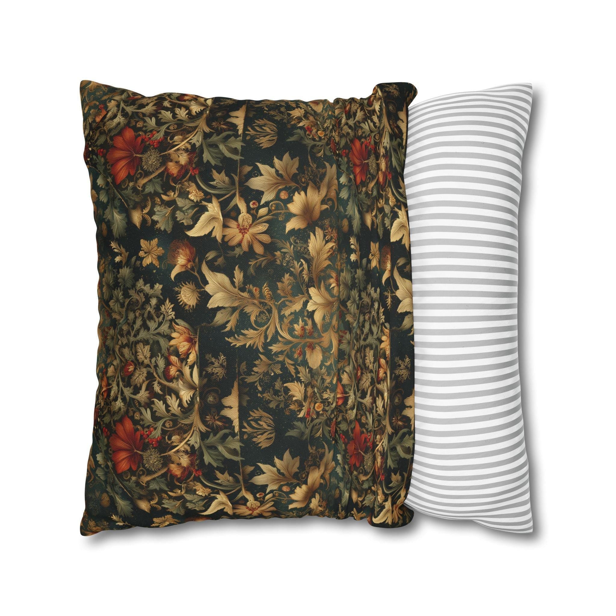 William Morris Inspired Dark Botanical Christmas Pillow Cover: Arts and Crafts Holiday Decor