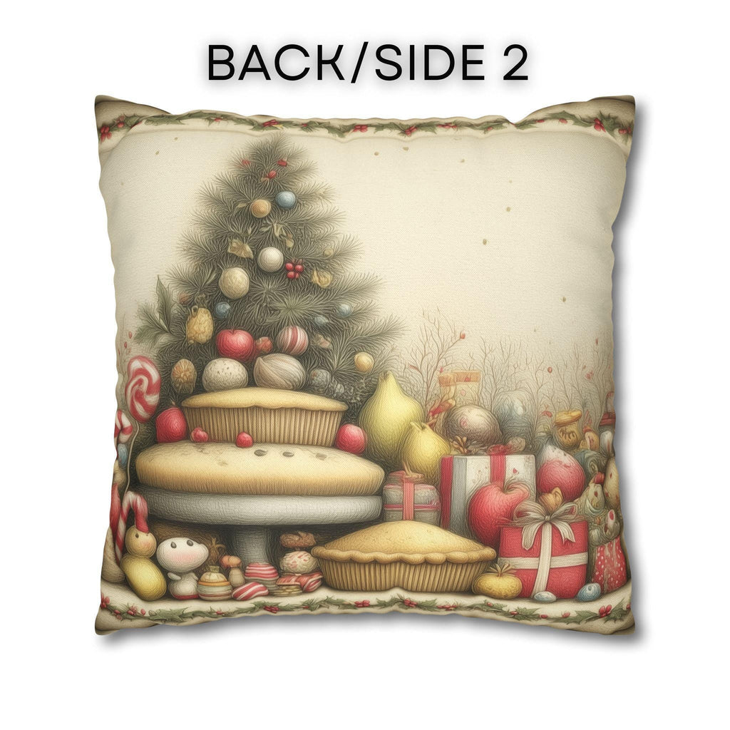 Vintage Style Christmas Dessert Table Pillow Cover: Holiday Pies & Sweets