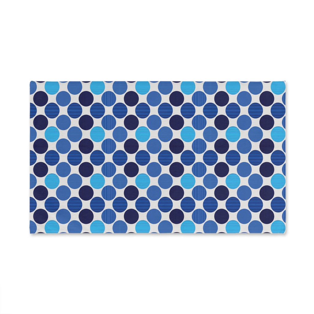 Bauhaus Hand Towel: Retro Mid Century Modern Polka Dot Decor