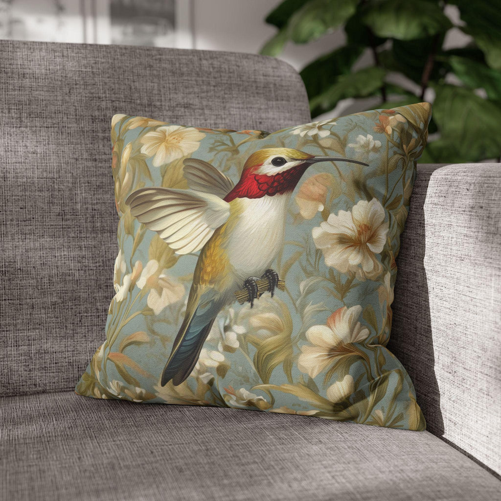 William Morris Hummingbird Pillow Cover: Arts & Crafts Floral Cushion