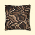 Abstract Mocha Swirl Pillowcase: Modern Ribbon Design for Contemporary Home Accent
