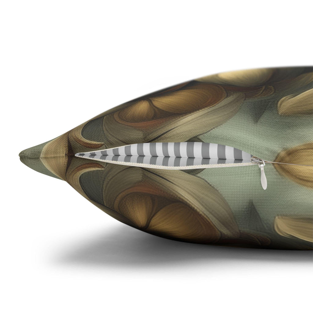 William Morris Inspired Autumn Floral Pillow Cover: Celadon, Fig Purple, Gold Heirloom Design