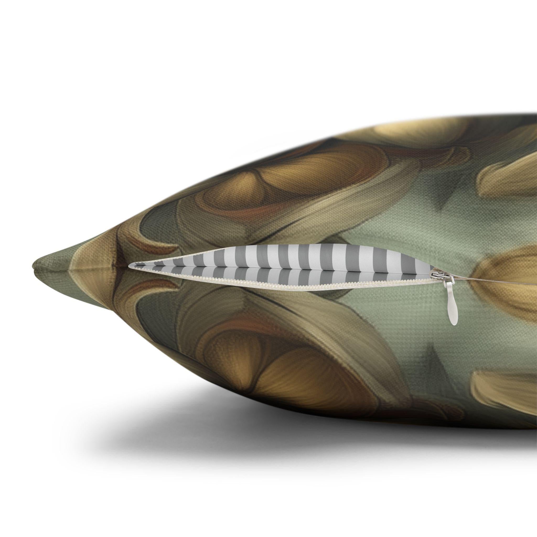 William Morris Inspired Autumn Floral Pillow Cover: Celadon, Fig Purple, Gold Heirloom Design