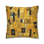 Cubism Pillow Cover: Gold Amber Mosaic, Modern Art Cushion