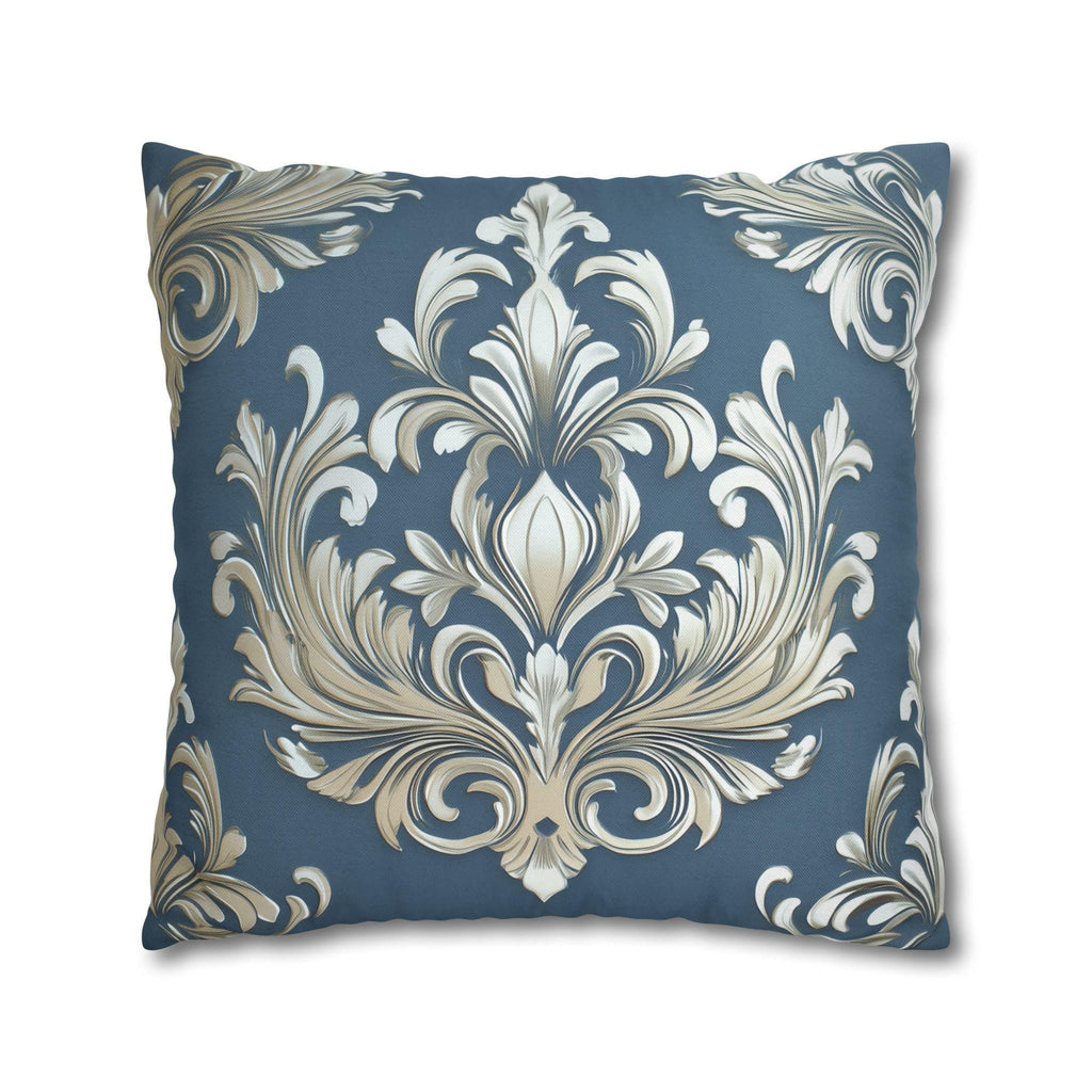 Opulent Damask Square Pillowcase: Classic Elegance for Bedroom & Living Room with Scroll Floral Design