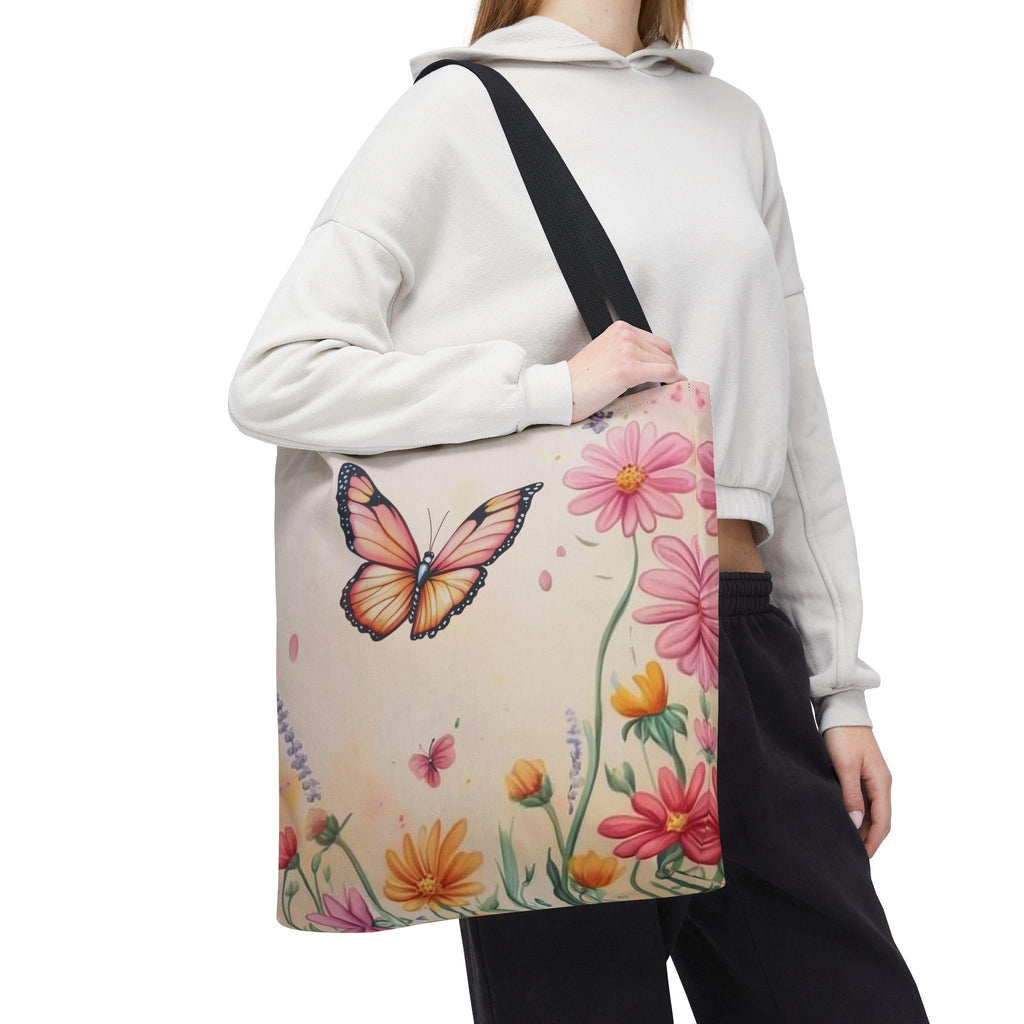 Monarch Butterfly Garden Tote: Floral Spring Nature Bag