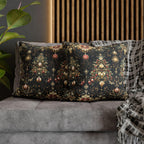 Christmas Tree Pillow Cover: Luxe Gold Red & Green on Deep Charcoal Holiday Decor