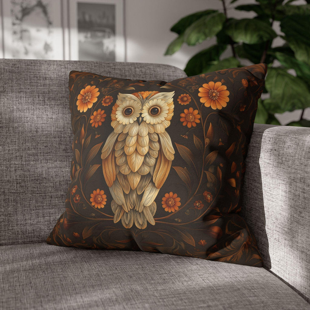 William Morris Owl Pillow Cover: Whimsical Woodland Animal Decor