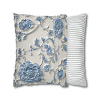 Blue Floral Chinoiserie Pillow Cover: Elegant Home Decor