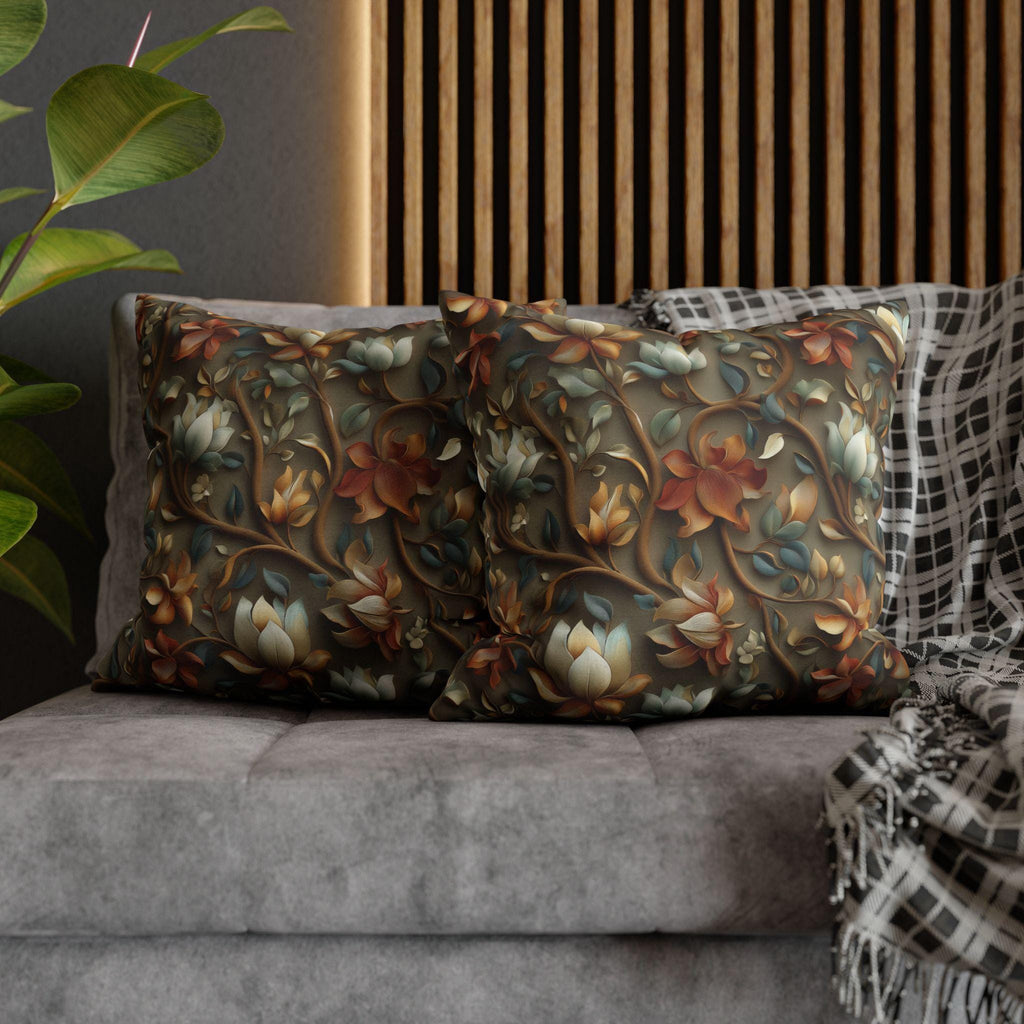 Vintage-Inspired Autumn Floral Pillow Cover: William Morris Style Tapestry Home Accent