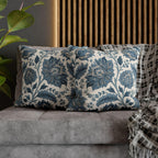 Blue Country Farmhouse Pillow Cover: William Morris Inspired Toile Floral Accent