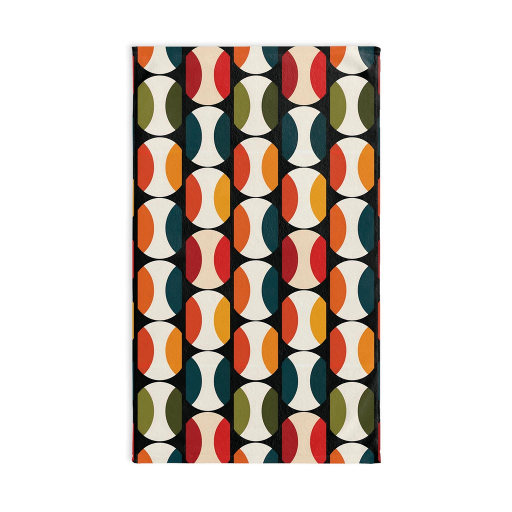 Bauhaus Hand Towel: Retro Mid Century Modern Bold Geometric Design
