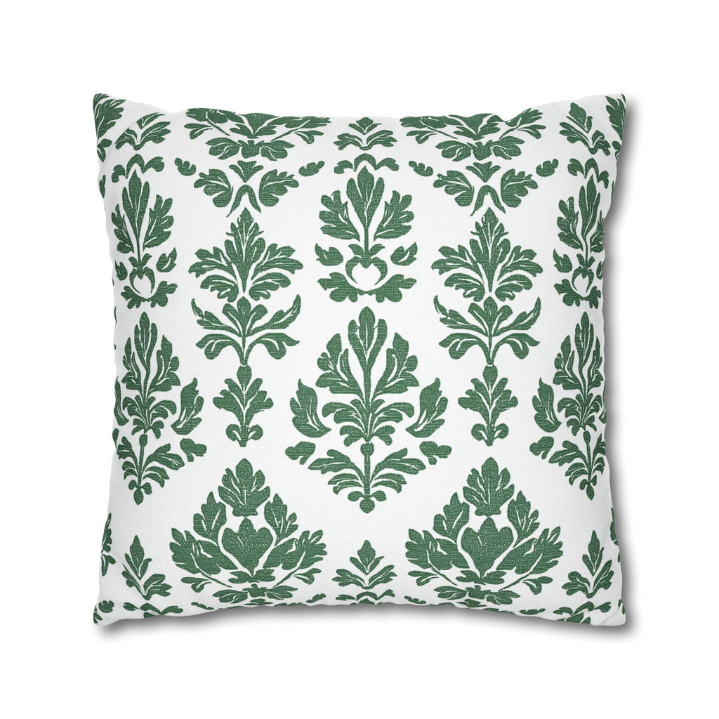 Forest Green Damask Pillow Cover: Elegant Home Decor