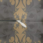 Muted Gold Floral Damask Lumbar Pillow - Classic Elegance for Modern Grey Living Room Decor