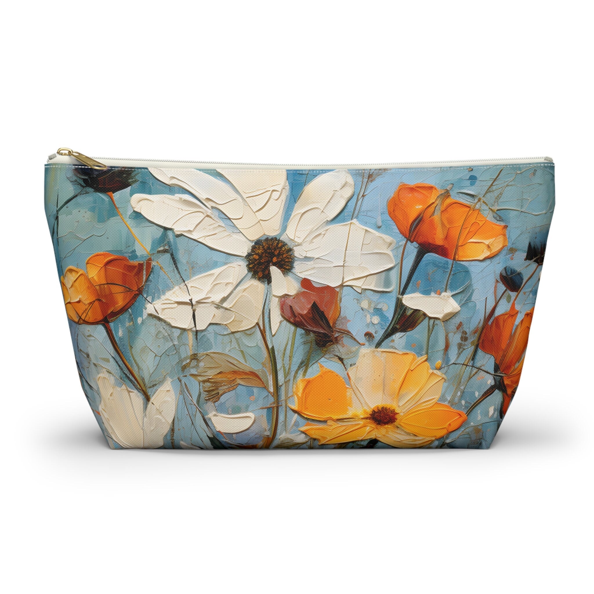 Wildflower Accessory Pouch: Vintage Style Polyester T-Bottom
