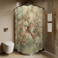 William Morris Hummingbird Shower Curtain: Botanical Arts & Crafts Design